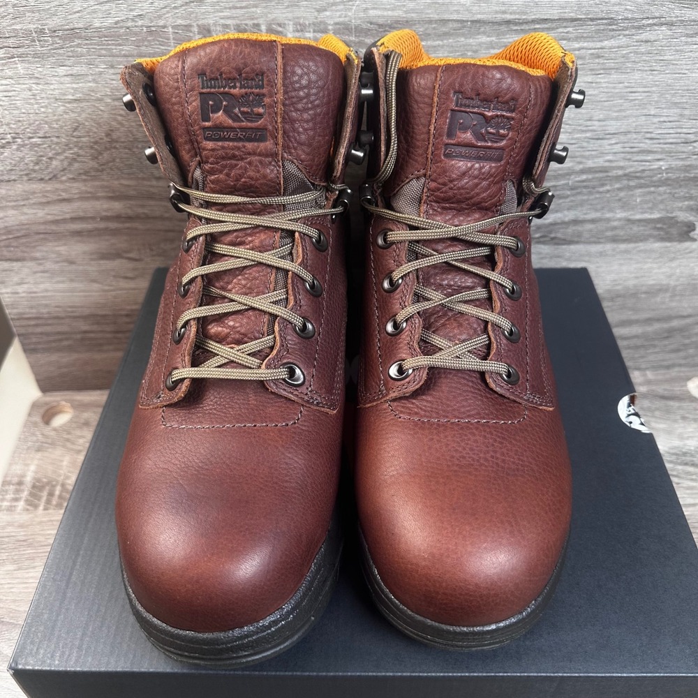 Timberland PRO TiTAN Work Boots Mens 9 Brown Alloy Safety Toe 6" Gorpcore NEW - Picture 2 of 7
